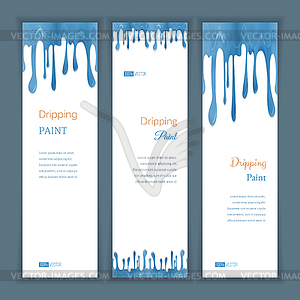 Set banners with clorful seamless dripping pain - vector clipart