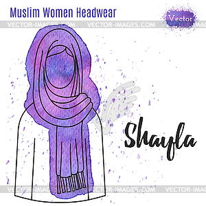 Muslim, Islamic female headgear - vector clip art