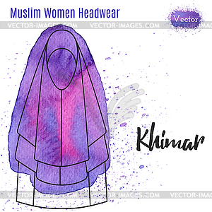 Muslim, Islamic female headgear - vector image