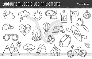 Vector ecotourism design elements isolated - vector clipart