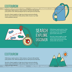 Ecotourism flyer, poster - vector image