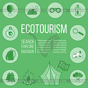 Экотуризм листовка, плакат - изображение в векторном формате