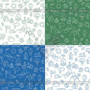 Seamless pattern with Ecotourism design elements - vector clipart