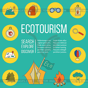 Ecotourism flyer, poster - vector image