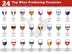 Top wine producing countries - vector clipart / vector image