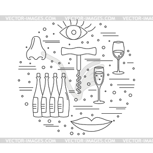 Winemaking, wine tasting graphic design concept - vector clipart