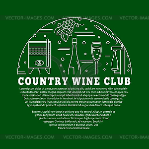 Winemaking, wine tasting graphic design concept - vector image