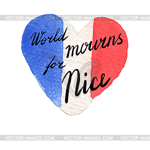 World mourns for Nice, France - vector clip art