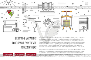 Website landing page template for wine industry - vector clipart