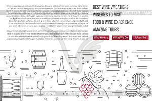 Website landing page template for wine industry - vector clip art