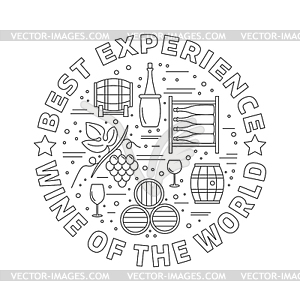 Winemaking, wine tasting graphic design concept - vector image