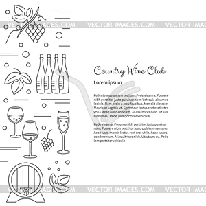 Winemaking, wine tasting graphic design concept - vector image