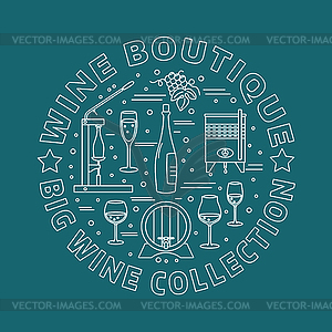 Winemaking, wine tasting graphic design concept - stock vector clipart