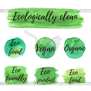 Natural organic icon, eco labels - vector image