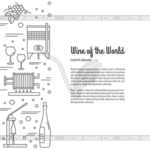 Виноделие, дегустация вин концепция графического дизайна - изображение в векторе