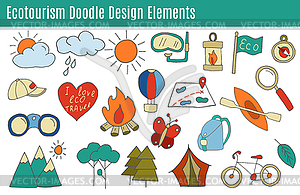 Ecotourism design elements - royalty-free vector image