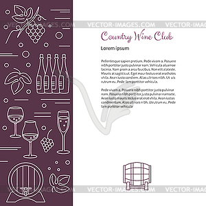 Winemaking, wine tasting graphic design concept - vector clip art