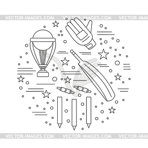 Cricket sport game graphic design concept - royalty-free vector clipart