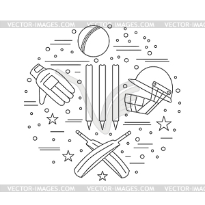 Cricket sport game graphic design concept - vector image