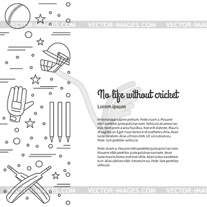 Cricket sport game graphic design concept - vector clipart