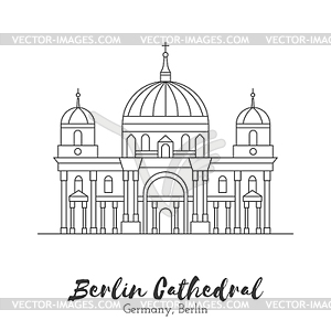 European landmark in thin line - vector image