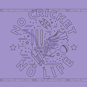 Cricket sport game graphic design concept - vector clipart