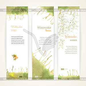 Set of watercolor banners - vector image