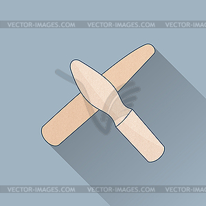 Wooden tool for Thai massage - vector clipart