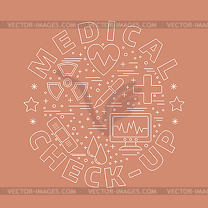 Medical diagnostic, checkup graphic design concept - vector clipart