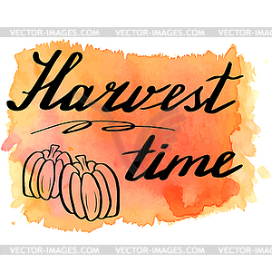 Autumn watercolor banner with hand lettering - vector clipart / vector image