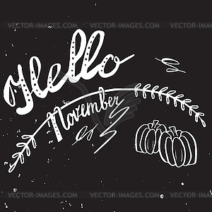 Autumn hand lettering and calligraphy design - royalty-free vector clipart