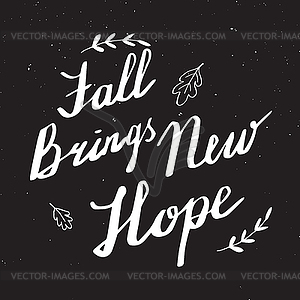 Autumn hand lettering and calligraphy design - vector clipart