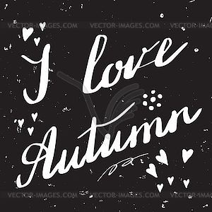 Autumn hand lettering and calligraphy design - vector image