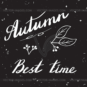 Autumn hand lettering and calligraphy design - vector image