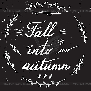 Autumn hand lettering and calligraphy design - vector image