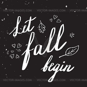 Autumn hand lettering and calligraphy design - vector clipart