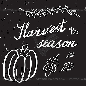 Autumn hand lettering and calligraphy design - vector clip art