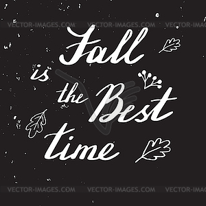 Autumn hand lettering and calligraphy design - royalty-free vector clipart