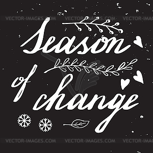 Autumn hand lettering and calligraphy design - vector clipart