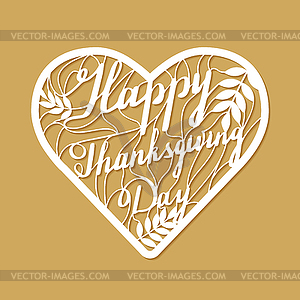 Thanksgiving laser cutting template - vector clipart