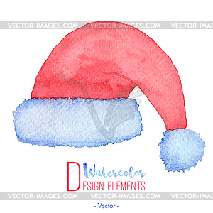 Hand painted Santa Claus red hat - vector clipart