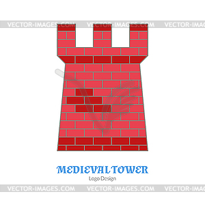 Medieval colorful logo emblem template, flat style - royalty-free vector clipart