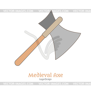 Medieval colorful logo emblem template, flat style - vector clipart