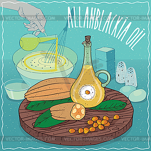 Allanblackia oil used for cooking - stock vector clipart