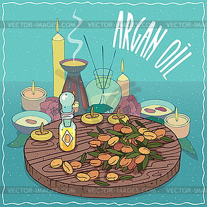 Argan oil used for aromatherapy - vector clipart