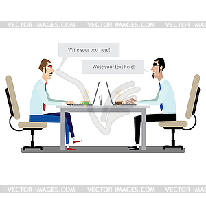 Businessmen on brainstorming - stock vector clipart