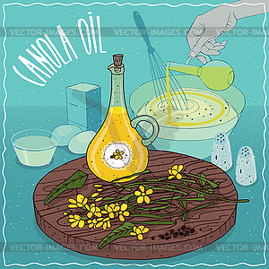 Canola oil used for cooking - vector clipart