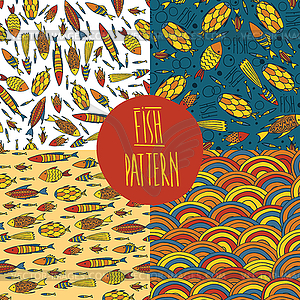 Fish pattern set - vector image