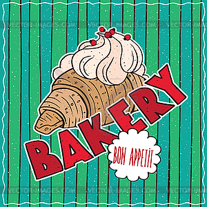 Food poster with Bakery - vector clipart