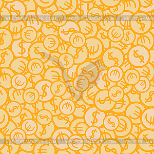 Gold background with precious metal coins - vector clip art
